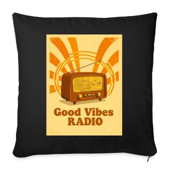 Warm Retro-Radio mit echten 70er-Vibes - Sofa pillowcase 17,3'' x 17,3'' (45 x 45 cm) - black - Front