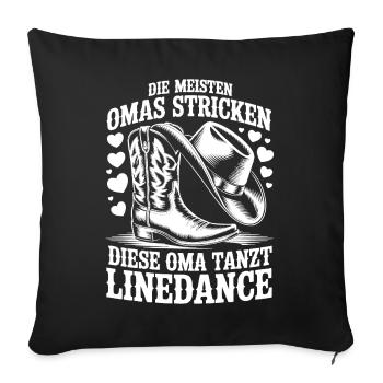 Grandma Dancing LineDance - Sofa pillowcase 17,3'' x 17,3'' (45 x 45 cm) - black - Front