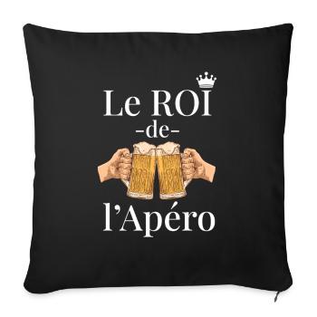King of the Aperitif Funny Aperitif Gift - Sofa pillowcase 17,3'' x 17,3'' (45 x 45 cm) - black - Front