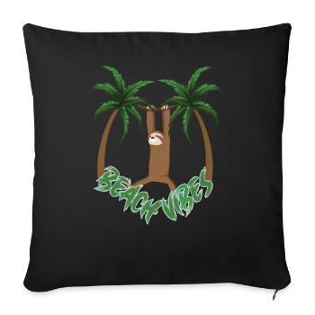 Ambiance de plage Paresseuse - Housse de coussin décorative 45 x 45 cm - noir - Devant