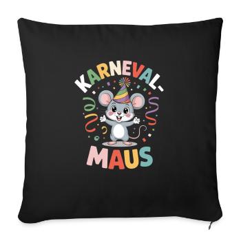 Karnevalsmaus Karneval Köln Kölner Karnevals Maus - Sofakissenbezug 45 x 45 cm - Schwarz - Vorne
