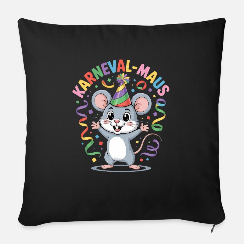 KARNEVALS MAUS - Sofakissenbezug 45 x 45 cm - Schwarz