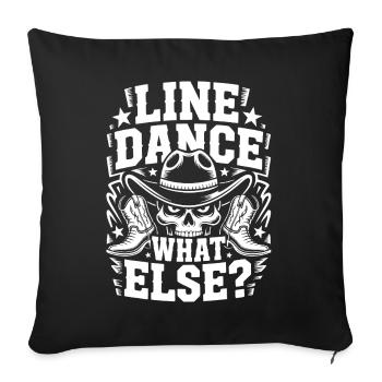 Logo du Cowboy en Crâne en Ligne - Housse de coussin décorative 45 x 45 cm - noir - Devant
