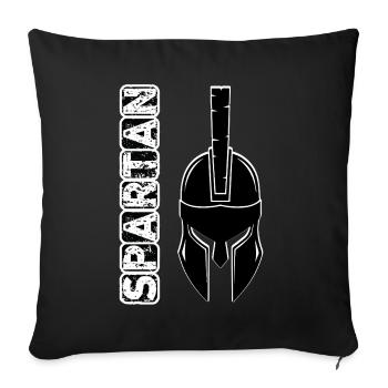 Casque spartiate grunge noir - Housse de coussin décorative 45 x 45 cm - noir - Devant