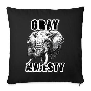 Éléphant Gray Majesty Puissance - Housse de coussin décorative 45 x 45 cm - noir - Devant