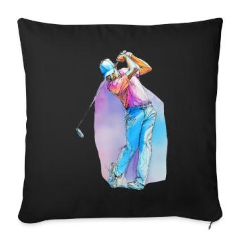 Joueur de golf sportif - Housse de coussin décorative 45 x 45 cm - noir - Devant