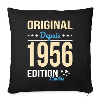 Original seit 1956 – 70-jähriges Jubiläum - Sofakissenbezug 45 x 45 cm - Schwarz - Vorne