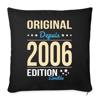 Original since 2006 – 20th anniversary - Sofa pillowcase 17,3'' x 17,3'' (45 x 45 cm) - black - Front