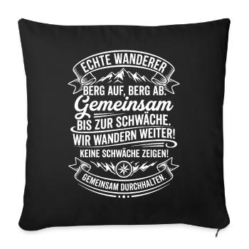Les vrais randonneurs continuent ensemble - Housse de coussin décorative 45 x 45 cm - noir - Devant