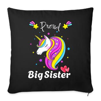 Magical Big Sister Unicorn Starry Night Art - Sofa pillowcase 17,3'' x 17,3'' (45 x 45 cm) - black - Front