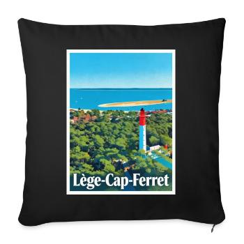 Lighthouse Lège-Cap-Ferret Retro - Sofa pillowcase 17,3'' x 17,3'' (45 x 45 cm) - black - Front