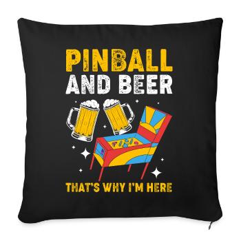 Flipper Pinball - Sofa pillowcase 17,3'' x 17,3'' (45 x 45 cm) - black - Front