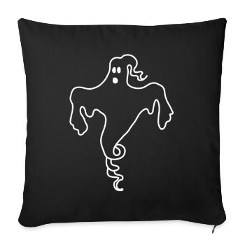 Fantôme, contours, tenues d’Halloween - Housse de coussin décorative 45 x 45 cm - noir - Devant