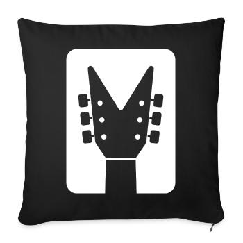 Guitar Headstock Silhouette - Sofa pillowcase 17,3'' x 17,3'' (45 x 45 cm) - black - Front