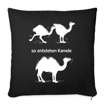 So entstehen Kamele – Lustiger Tier Cartoon Comic - Sofakissenbezug 45 x 45 cm - Schwarz - Vorne