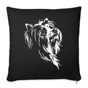 Biewer Terrier Silhouette Dog Dog Wilsigns - Sofa pillowcase 17,3'' x 17,3'' (45 x 45 cm) - black - Front