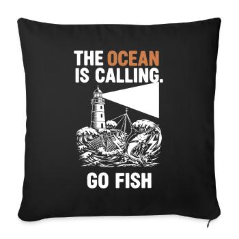 Pêche Mer Ocean Go Fish - Sofa pillowcase 17,3'' x 17,3'' (45 x 45 cm) - black - Front
