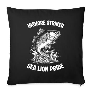 Sea Fishing Sea Bass Striker - Sofa pillowcase 17,3'' x 17,3'' (45 x 45 cm) - black - Front