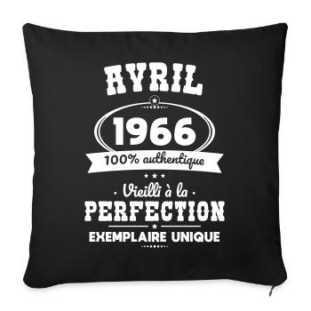 60th Anniversary - April 1966 Perfection - Sofa pillowcase 17,3'' x 17,3'' (45 x 45 cm) - black - Front