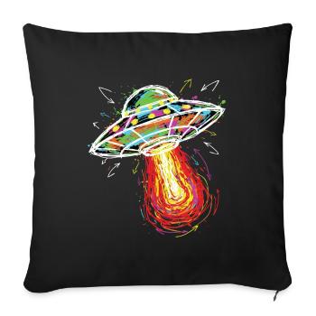 UFO Space Scribble Scribble Color - Sofa pillowcase 17,3'' x 17,3'' (45 x 45 cm) - black - Front