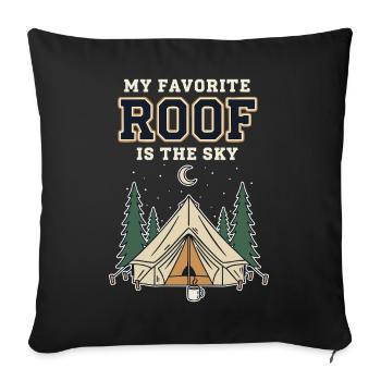Camping Tente Humour Favorite Roof Is The Sky - Housse de coussin décorative 45 x 45 cm - noir - Devant