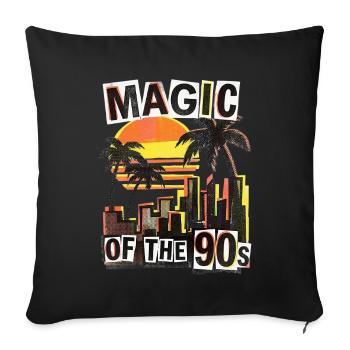 Rétro vintage des années 90 - Housse de coussin décorative 45 x 45 cm - noir - Devant