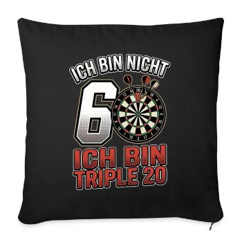 60. Geburtstag Dart Triple 20 - Sofakissenbezug 45 x 45 cm - Schwarz - Vorne