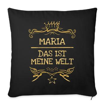 Frau Maria - Sofakissenbezug 45 x 45 cm - Schwarz - Vorne