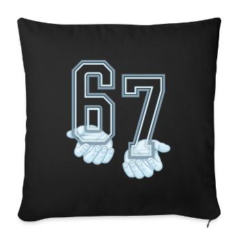 Six Seven 67 Meme - Housse de coussin décorative 45 x 45 cm - noir - Devant