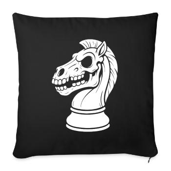 Chess Knight Skeleton Dark Chess Design - Sofa pillowcase 17,3'' x 17,3'' (45 x 45 cm) - black - Front