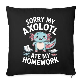 Un joli accident de devoirs d’Axolotl - Housse de coussin décorative 45 x 45 cm - noir - Devant