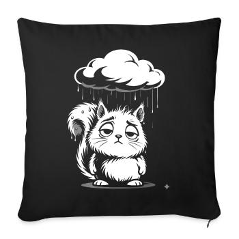 Squirrel in the Rain - Cute Vintage Design - Sofa pillowcase 17,3'' x 17,3'' (45 x 45 cm) - black - Front