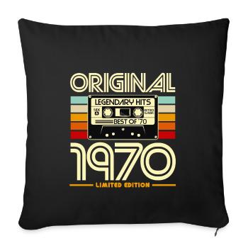 Original 1970 Limited Edition Cassette - Sofa pillowcase 17,3'' x 17,3'' (45 x 45 cm) - black - Front