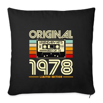 Original 1978 Cassette Retro Limitee - Housse de coussin décorative 45 x 45 cm - noir - Devant