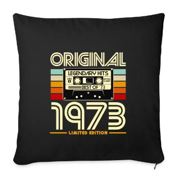 Original 1973 Cassette Rétro - Housse de coussin décorative 45 x 45 cm - noir - Devant