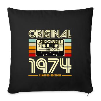 Original 1974 Limited Edition Cassette - Housse de coussin décorative 45 x 45 cm - noir - Devant