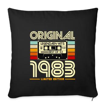 Cassette 1983 Édition Limitée Retro - Housse de coussin décorative 45 x 45 cm - noir - Devant