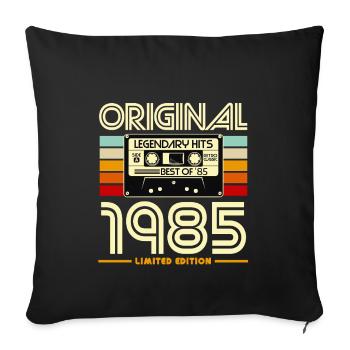 1985 Cassette Retro Légende Hits - Housse de coussin décorative 45 x 45 cm - noir - Devant