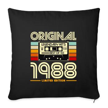 Original 1988 Limited Edition Cassette - Sofa pillowcase 17,3'' x 17,3'' (45 x 45 cm) - black - Front