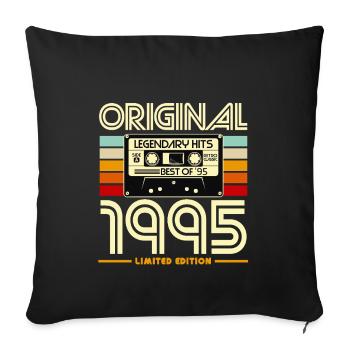 Original 1995 Retro Cassette - Sofa pillowcase 17,3'' x 17,3'' (45 x 45 cm) - black - Front