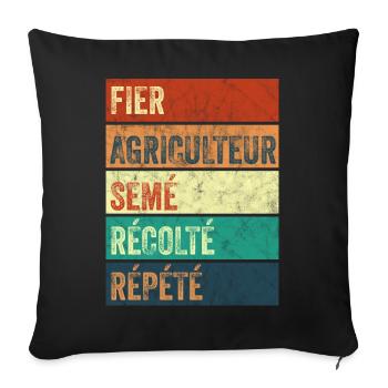 Agriculteur Fier - Housse de coussin décorative 45 x 45 cm - noir - Devant