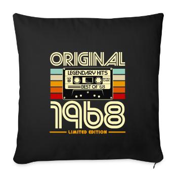 Original 1968 Limited Edition - Sofa pillowcase 17,3'' x 17,3'' (45 x 45 cm) - black - Front