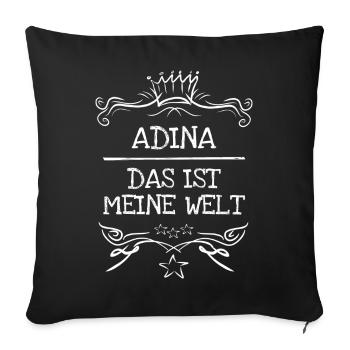 Frau Adina - Sofakissenbezug 45 x 45 cm - Schwarz - Vorne