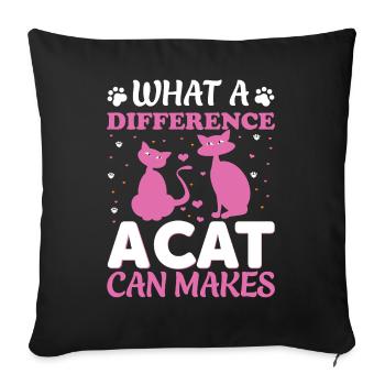 Quelle différence un chat peut faire - Housse de coussin décorative 45 x 45 cm - noir - Devant