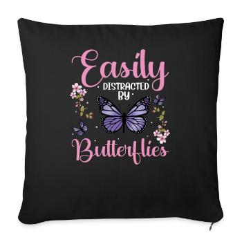 Easily Butterflies - Sofakissenbezug 45 x 45 cm - Schwarz - Vorne