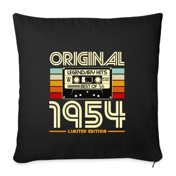 Original 1954 Cassette Retro - Housse de coussin décorative 45 x 45 cm - noir - Devant