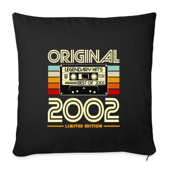 Cassette Rétro Original 2002 - Housse de coussin décorative 45 x 45 cm - noir - Devant