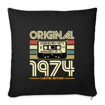 Original 1974 Limited Edition - Sofa pillowcase 17,3'' x 17,3'' (45 x 45 cm) - black - Front