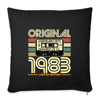 Original 1983 Cassette Retro Limited - Housse de coussin décorative 45 x 45 cm - noir - Devant