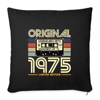 1975 Limited Edition Cassette - Sofa pillowcase 17,3'' x 17,3'' (45 x 45 cm) - black - Front